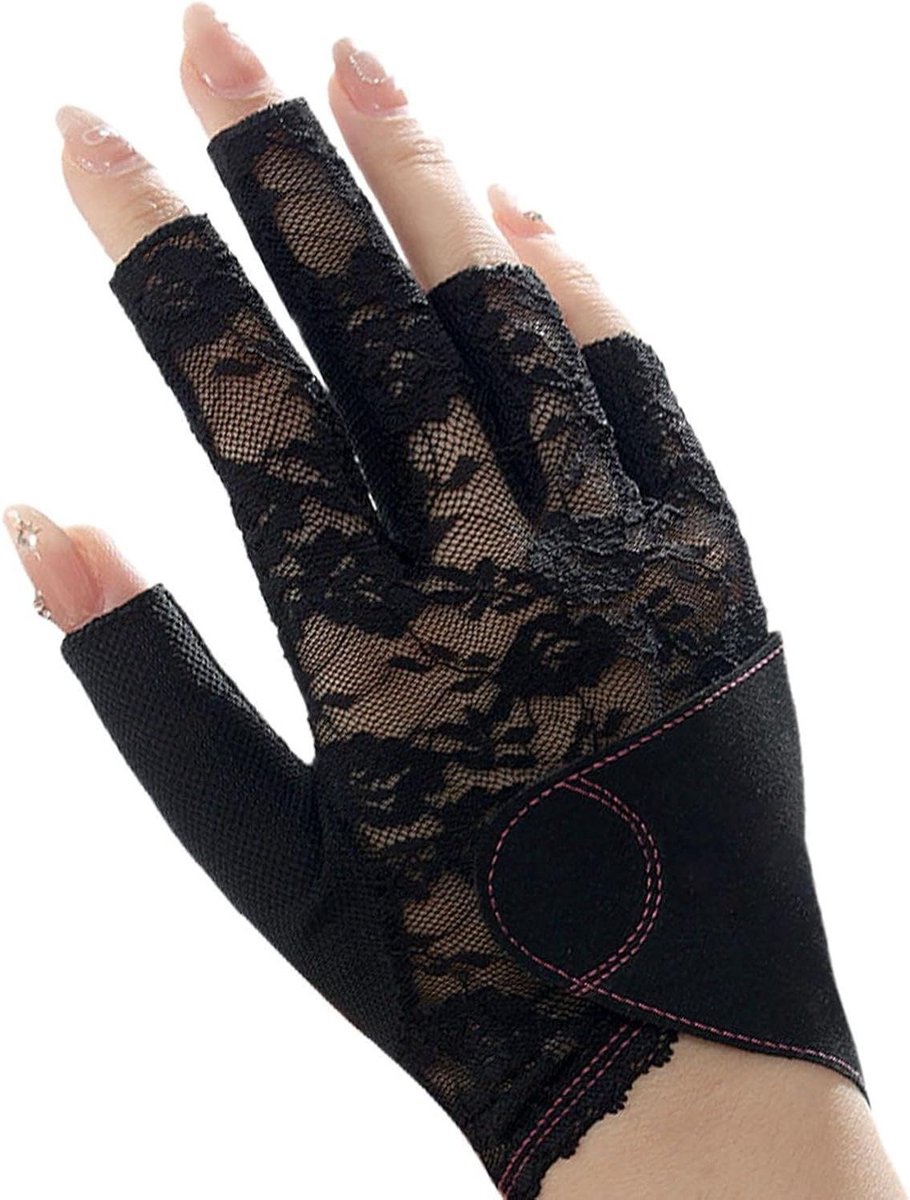 Biljarthandschoen Linkshandig - Poolhandschoen Kant - Precisie Stoten - Siliconen Antislip - 18 x 12 x 1 cm - Roze