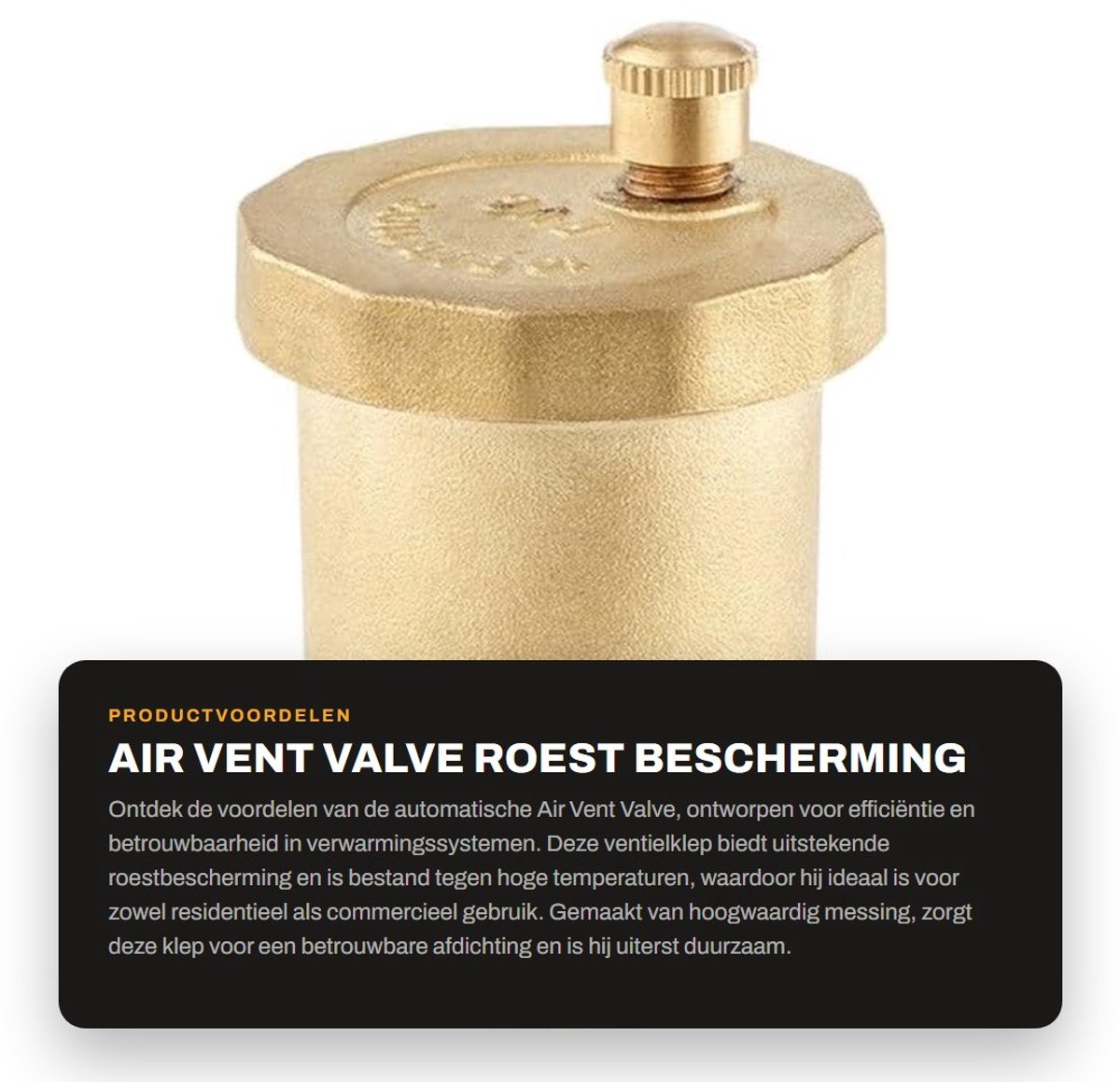 Dailygoods- Ventiel Roestbescherming - Automatisch - Messing - Corrosiebestendig - Hoge Temperatuur - Eenvoudig te Installeren - Aflaatklep
