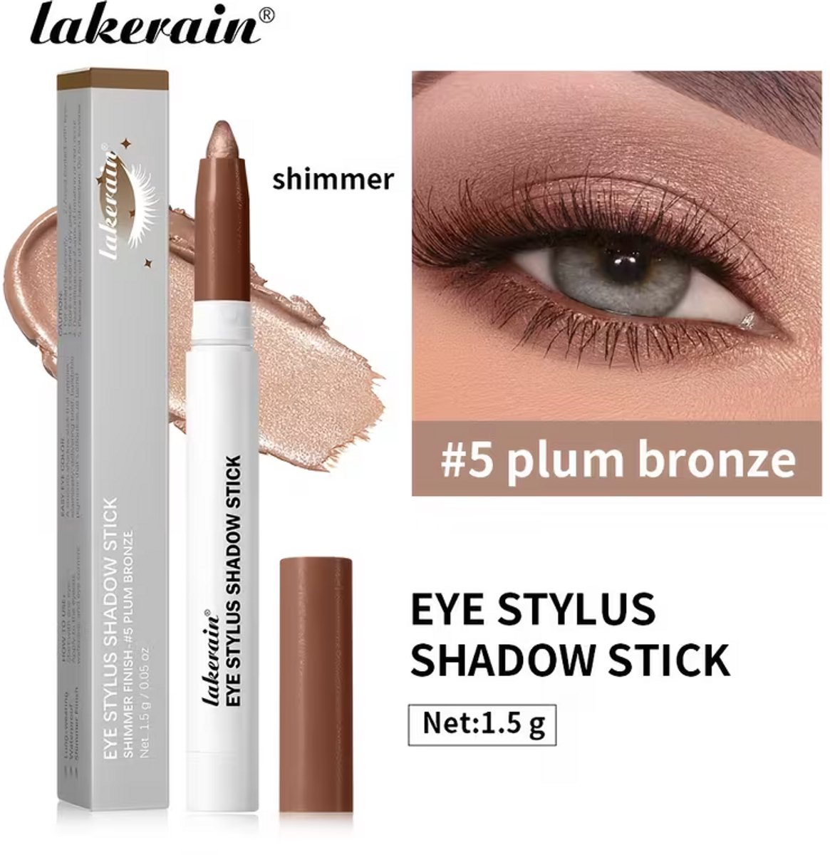 Oogschaduw Stick Plum Bronze – Waterproof Crème Oogschaduw – Langhoudende Eyeshadow Stick – Shimmer Finish