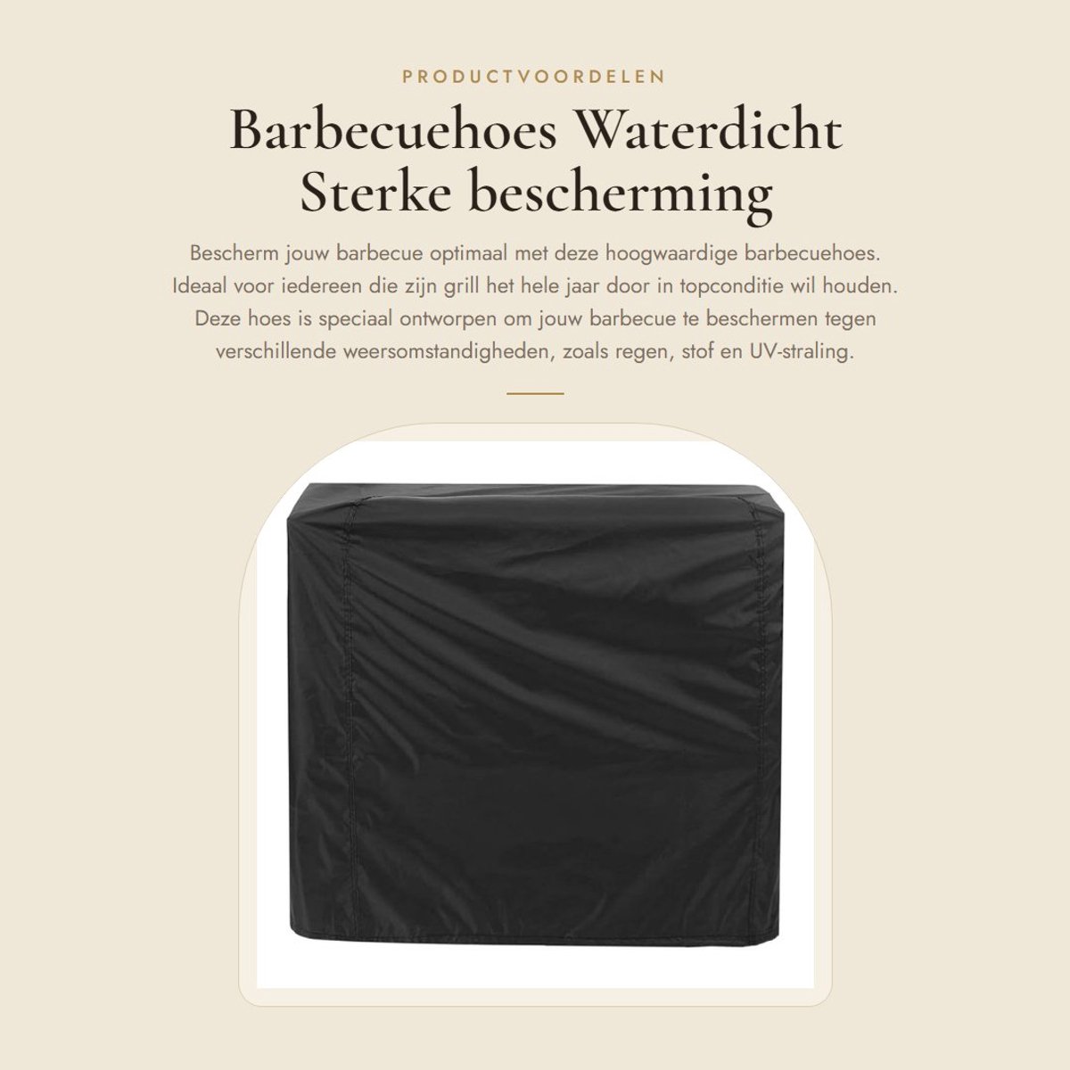 Dailygoods- Barbecuehoes waterdicht - Polyester met PU-coating - Stofdicht - Met spankabel - Voor buiten - Afmetingen 80 x 66 x 100 cm - Barbecuebescherming