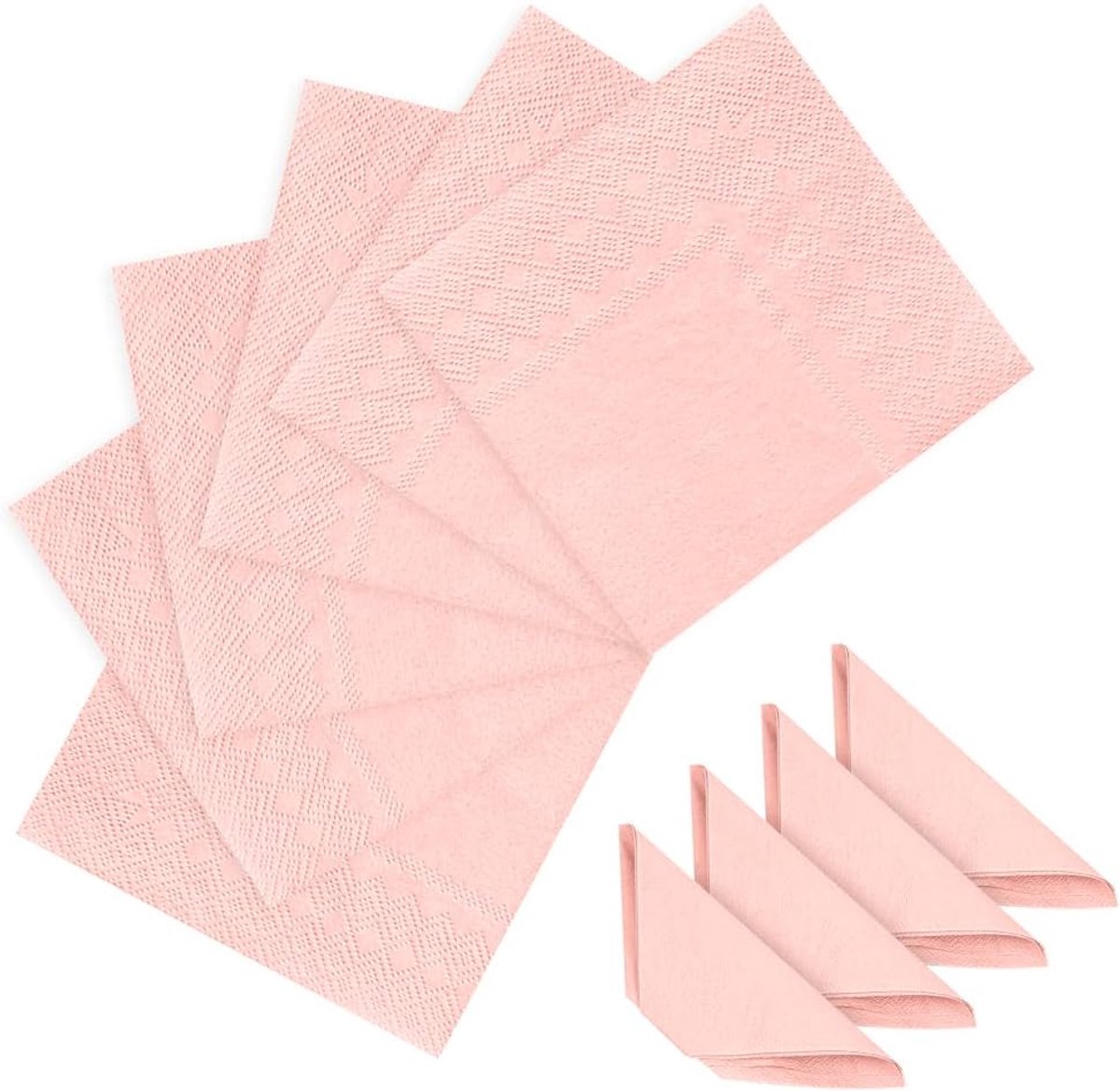 Servetten Papieren - Servetten - Tafel Servetten - Papier - Papieren Wegwerp Servetjes - Feestservetten - Voorjaar Servetten - Lunch/Diner Tafel Decoratie - 2 Laags - Lichtroze - 25 x 25 cm - 80 Stuks - van Imperatoris