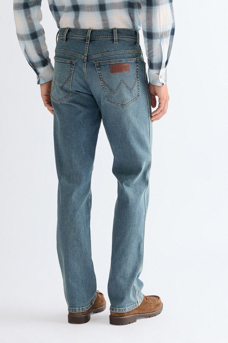 Wrangler Texas Heren Regular Fit Jeans W36 X L32 Blauw