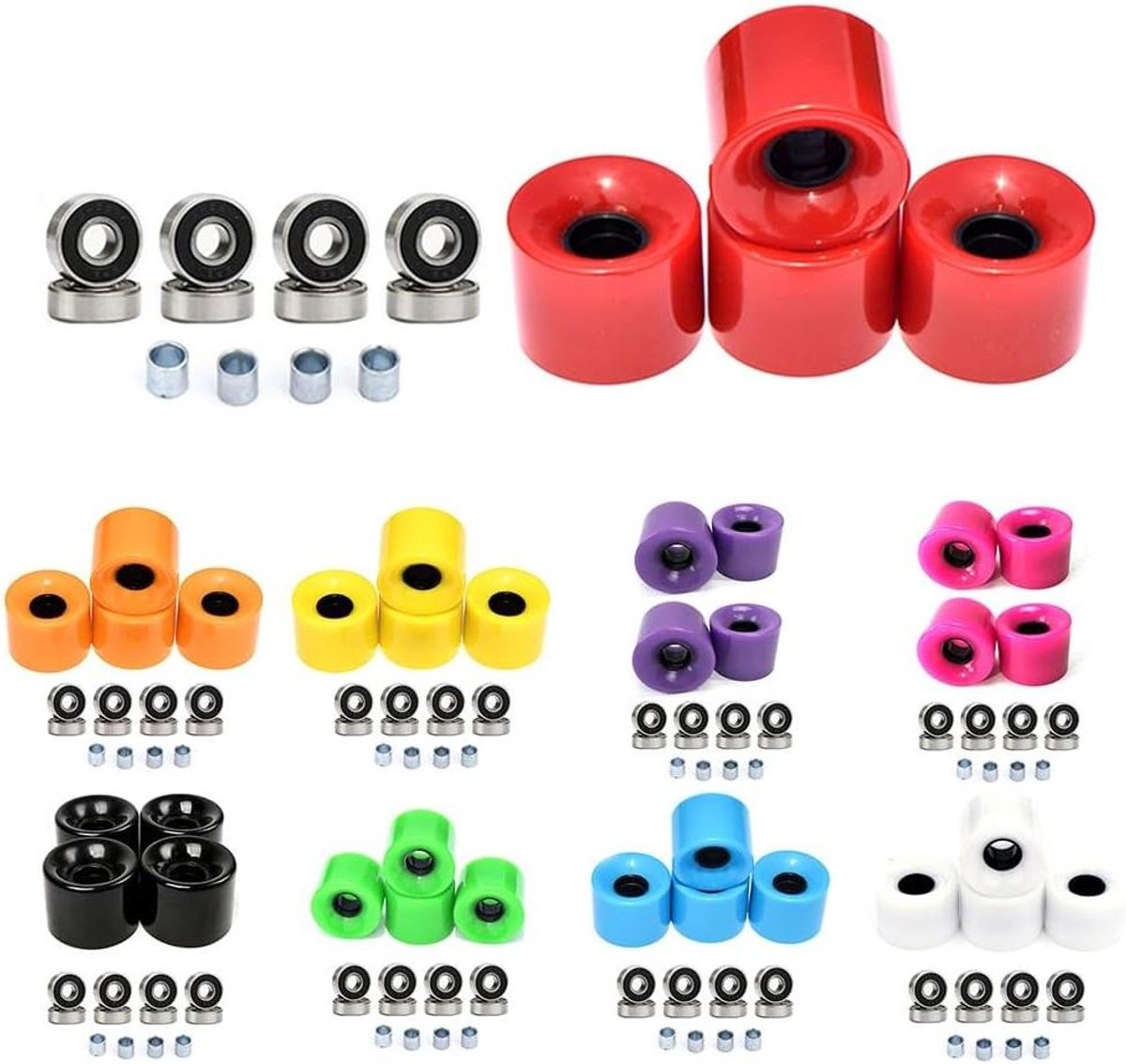 Skateboard Wielen Set Cruiser Wielen Street Cruising ABEC-9 Lagers 60x45mm 78A Zoals Afgebeeld