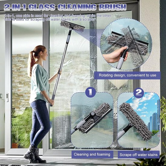 Stofwisser Telescoop - Verstelbare Schoonmaak - Hoge Oppervlakken - Uitschuifbare Steel - 6 Meter - B — afbeelding 5