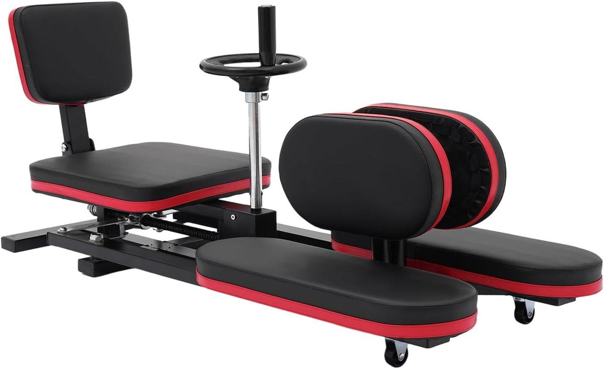 Beenspreider Trainer - Flexibiliteit Trainer - Split Oefenen - Verstelbare Hoek - 108 cm Lengte - Zwart Rood