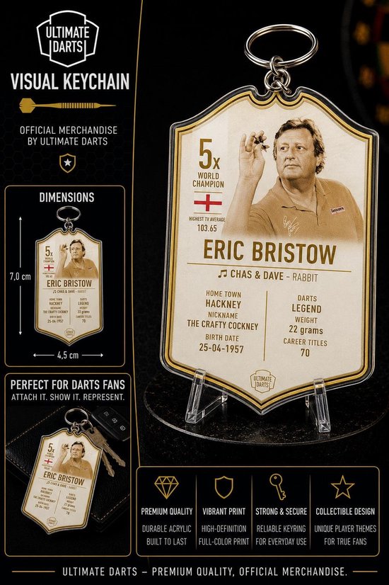 Ultimate Card Key Chain Immortals Eric Bristow van Ultimate — afbeelding 2