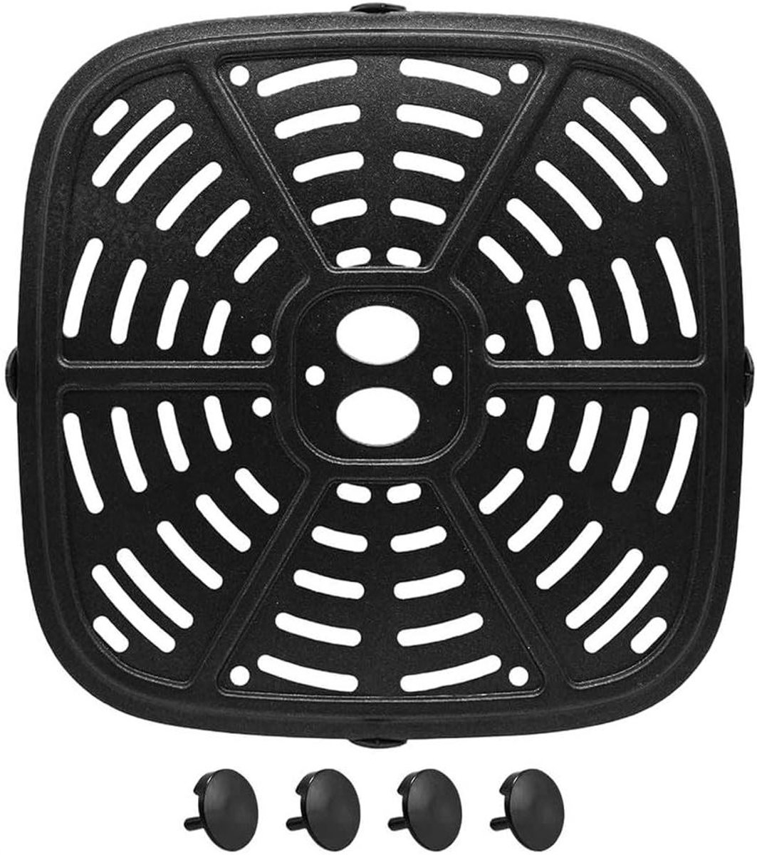 Airfryer Grillplaat Crisper Plaat Lekker Koken Antiaanbaklaag 24x24cm Zwart