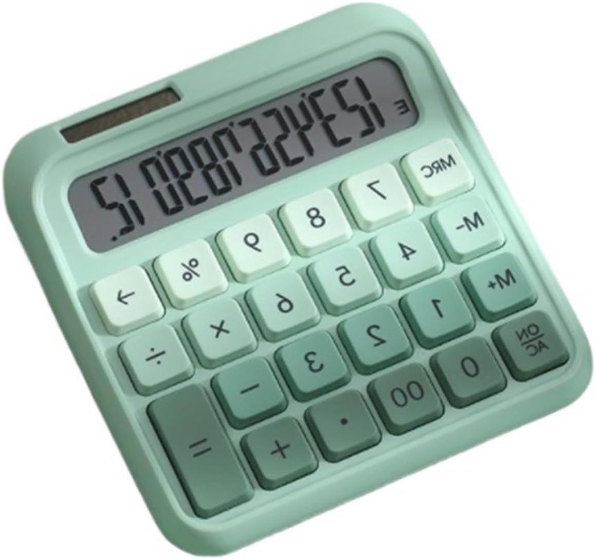 Rekenmachine - Desktopcalculator - Dagelijkse Berekeningen - Zonne-energie Dual Power - 12 Cijfers - Groen