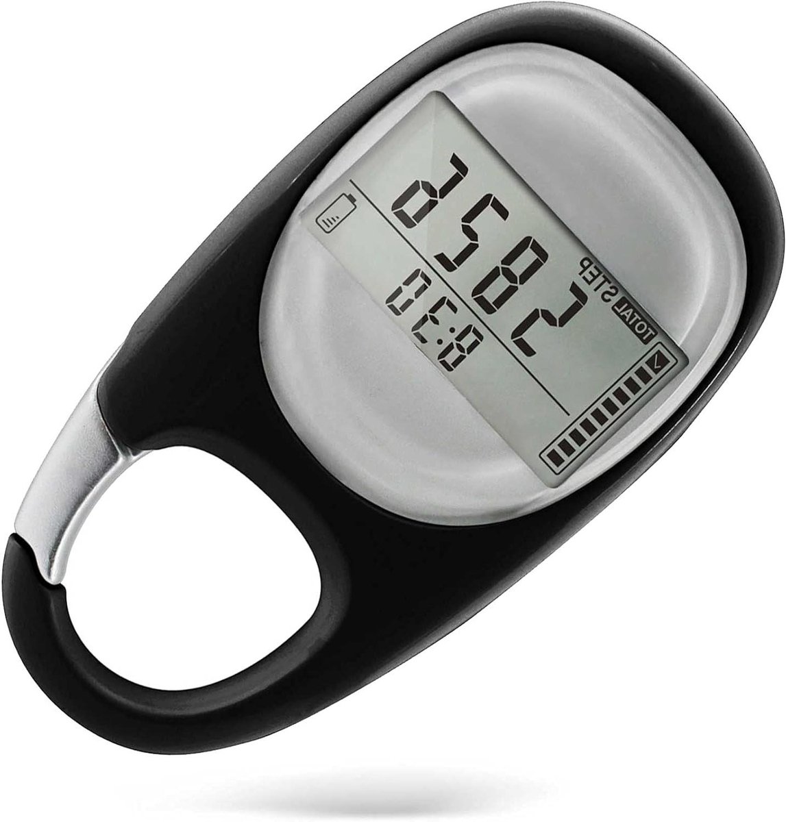 3D Stappenteller - Wandelmeter Activiteitstracker - Dagelijkse Stappen Meten - Geen App Nodig - 76 cm - Zwart