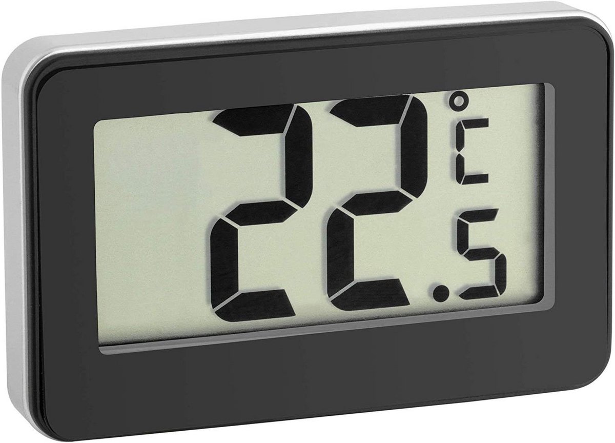 Digitale thermometer - Mini temperatuurmeter - Koelkast controle - Koelkast symbool - 68 x 25 x 43 mm - Wit