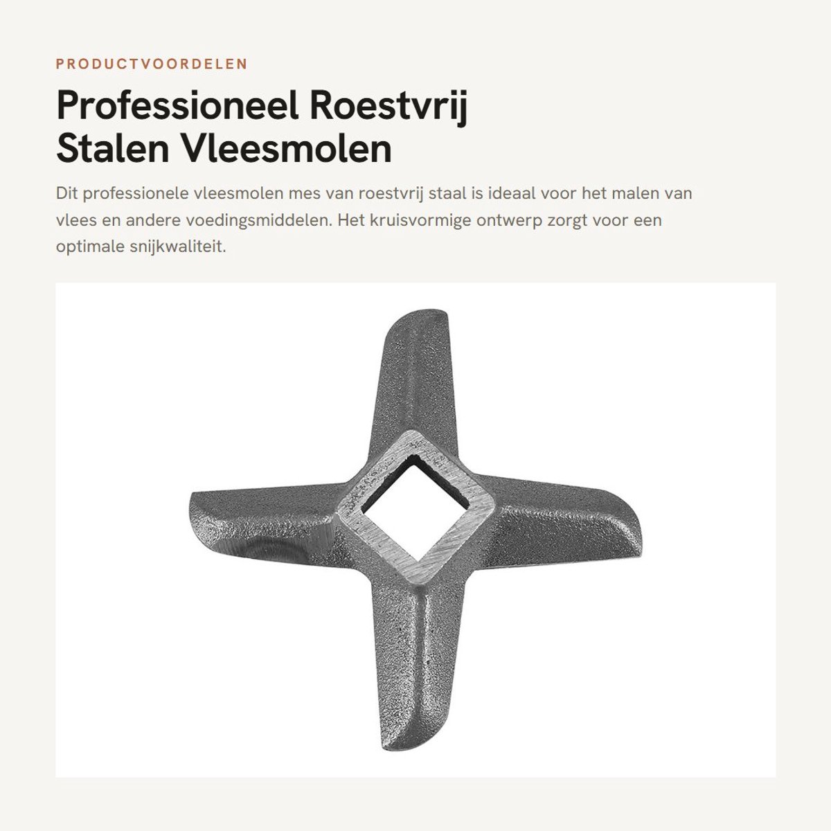 Dailygoods- Gehaktmolen Mes Professioneel - Vleesmolen Mes - Kruisvormig Ontwerp - Roestvrij Staal - Reserveonderdeel - Geschikt voor Slijpmachines