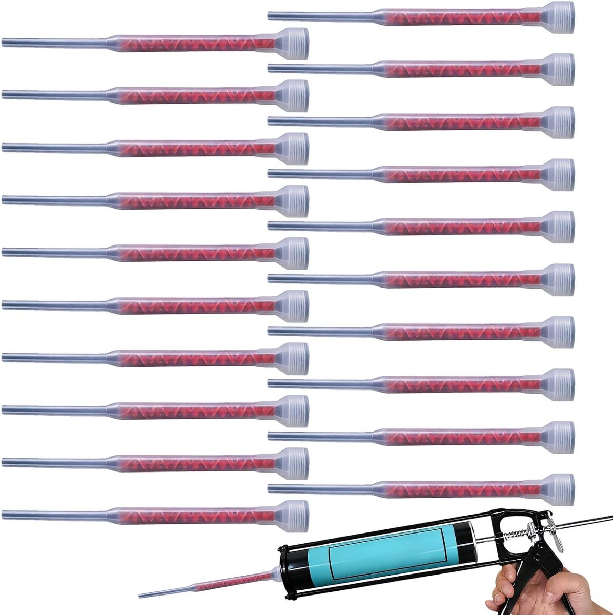 Mengspuitstukken Kit - Lijm Applicator - Bouw Reparaties - Verstoppingsvrij Ontwerp - 20 Stuks - Spiraal