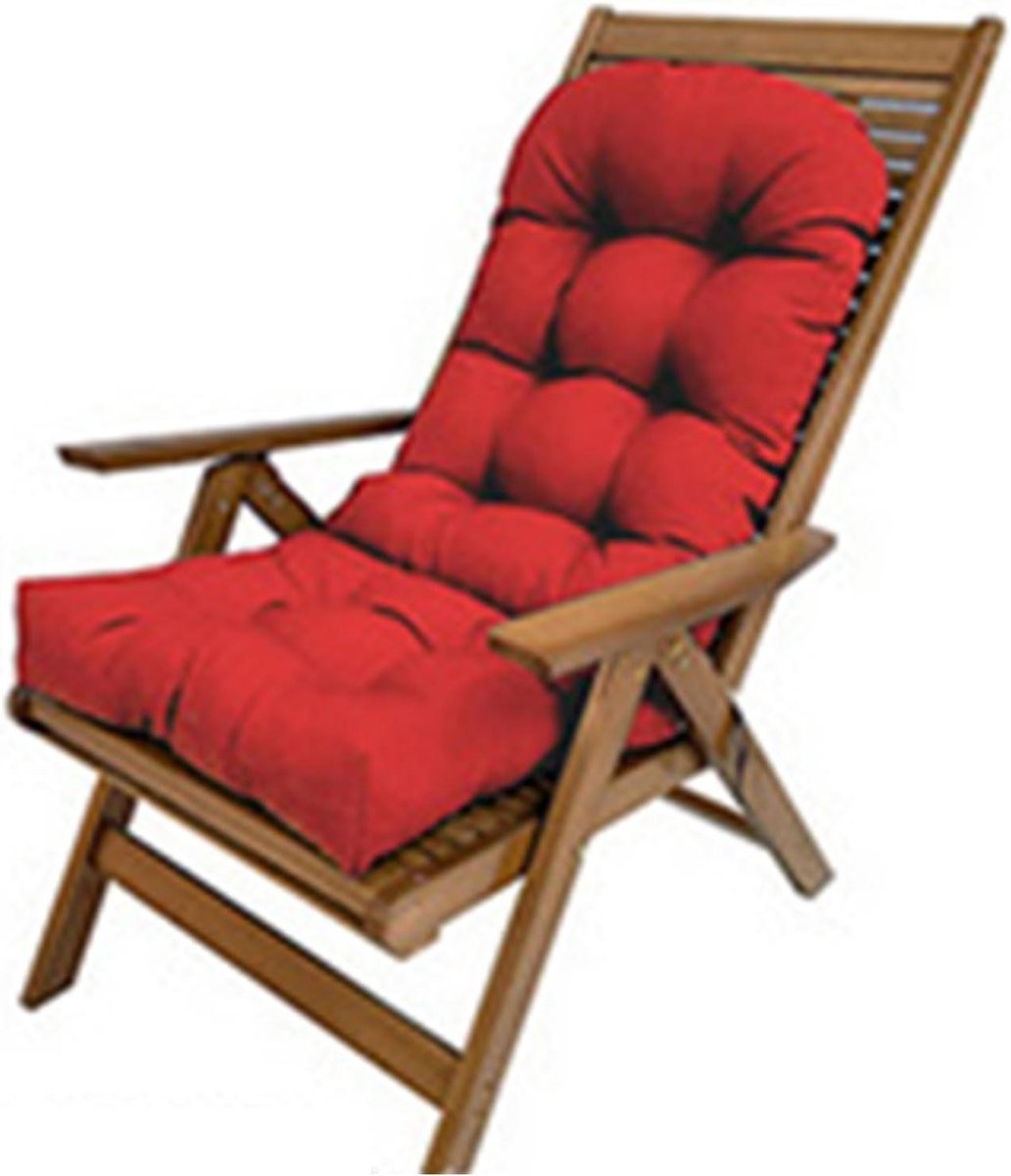 Tuinstoelkussens met rugleuning - Dikke zitkussens - Buiten comfort - Waterbestendig en antislip - 110 x 50 cm - Wijnrood