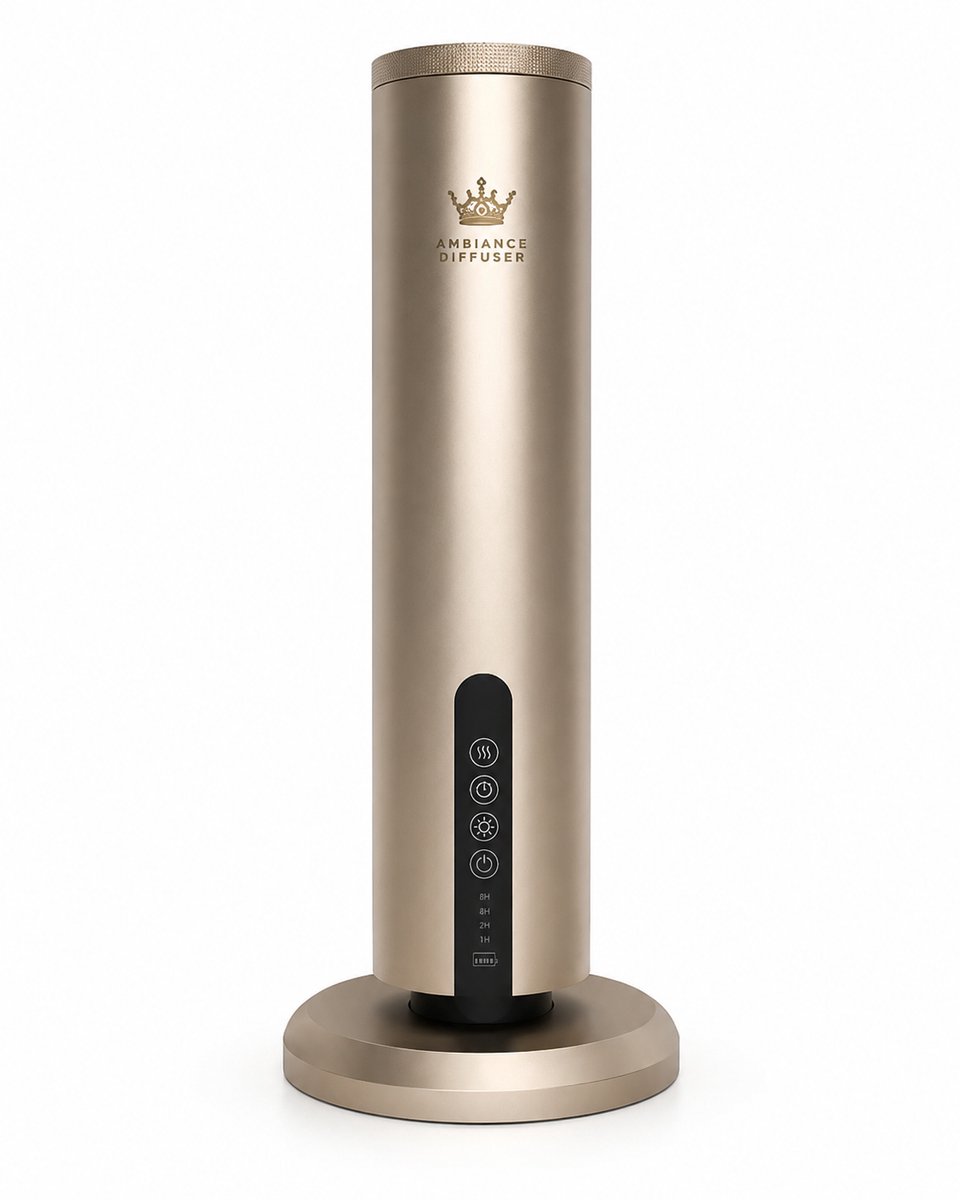 Ambiance Diffuser A-326 – Oplaadbare Aroma Diffuser Zonder Water – Professionele Geurmachine – 500 ml – Tot 100 m² – Draadloos – Goud