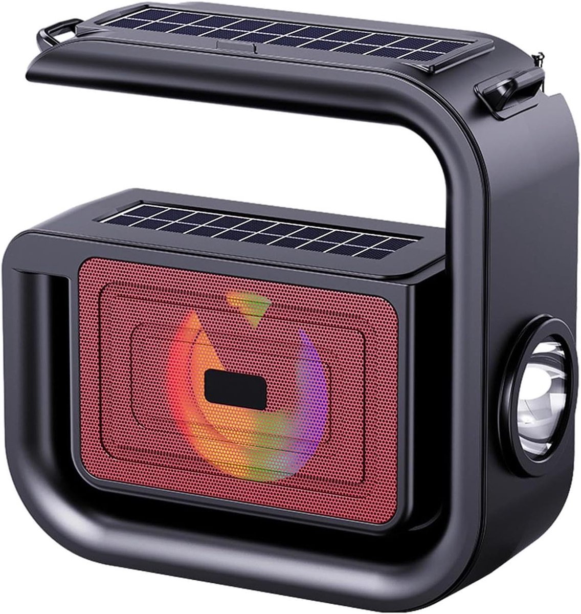 Draagbare Buitenluidspreker - Zonne Speaker - Muziek en Licht - Zevenkleurig Sfeerverlichting - 20 cm Breed - Rood