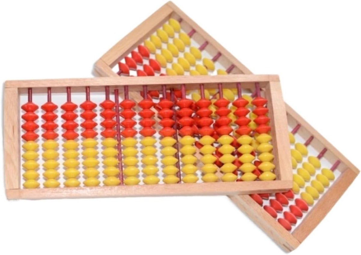 Abacus Rekenframe - Telraam Hout - Wiskunde Leren - 13-Rijig Ontwerp - 21x9x1.6cm - Veelkleurig