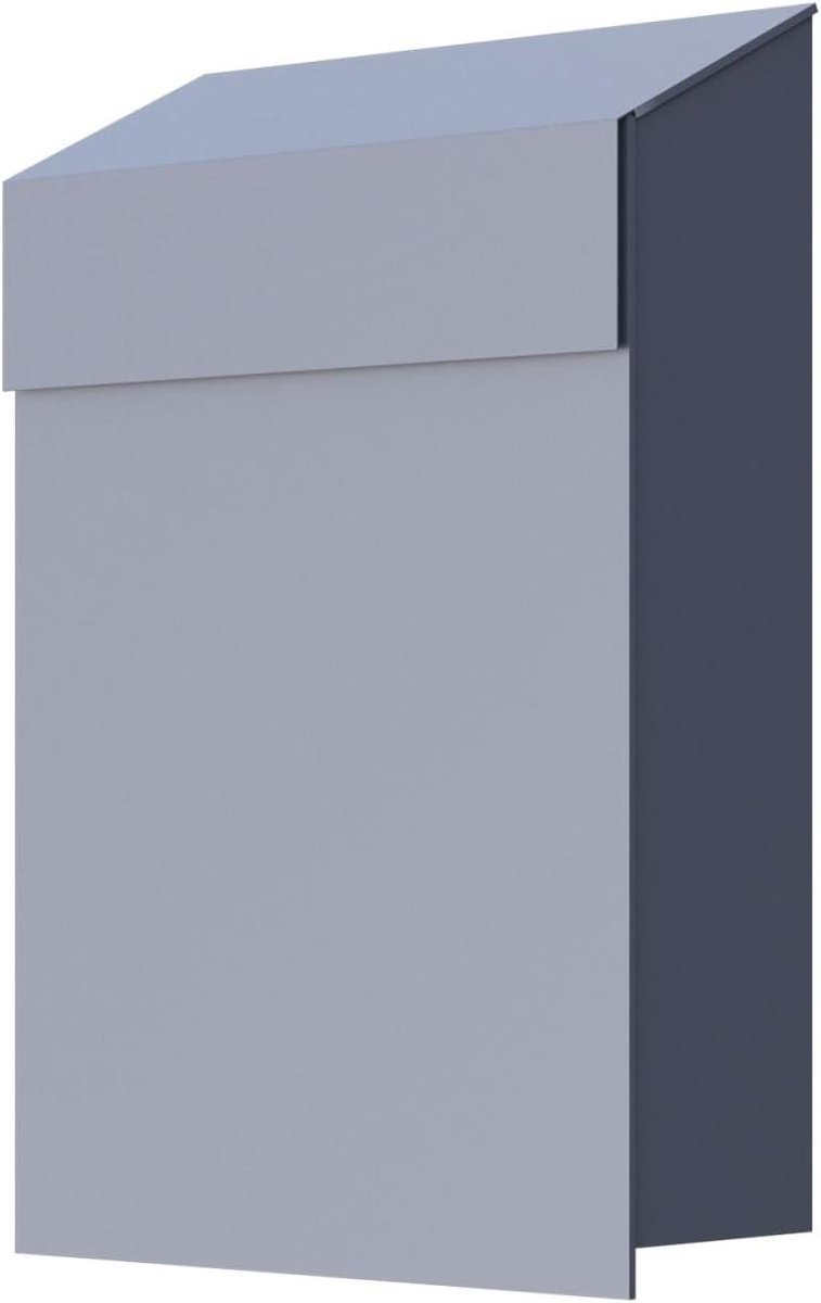 Muurbrievenbus Baby Box - Wandbrievenbus modern - Post ontvangen - Gepoedercoat staal - 25.5 cm breed - Grijs metallic