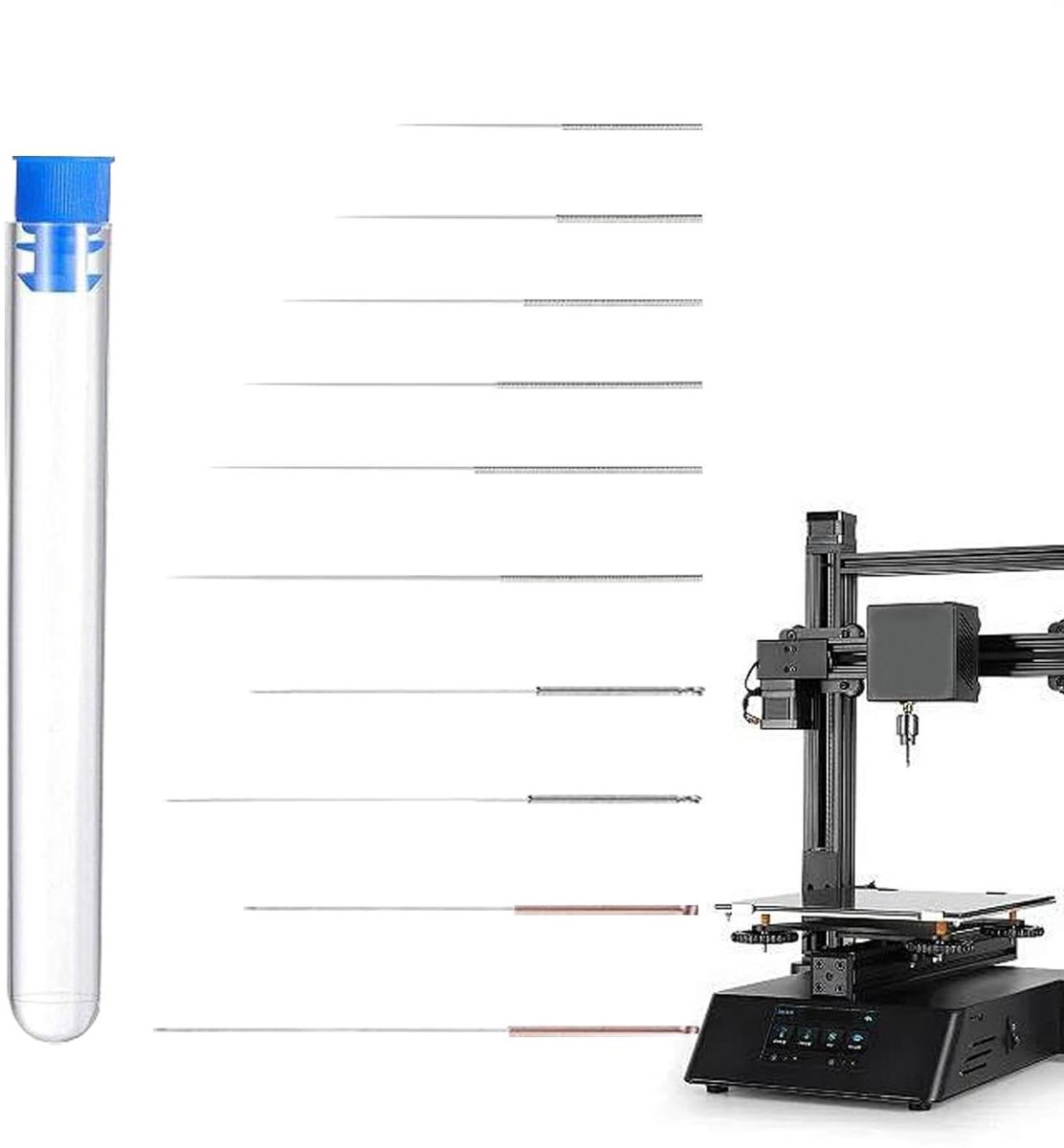 Nozzlereiniger 3D-printer - Reinigingsnaald Mondstuk - Onderhoud Printer - Roestvrij Staal Constructie - 0.15-1 mm - Zilver