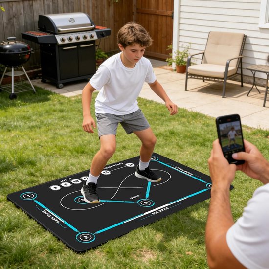 Voetbal Trainingsmat - Stickhandling Pad - Vaardigheidsontwikkeling Sport - Antislip Stabiel Oppervlak - 90 x 60 cm - A — afbeelding 4