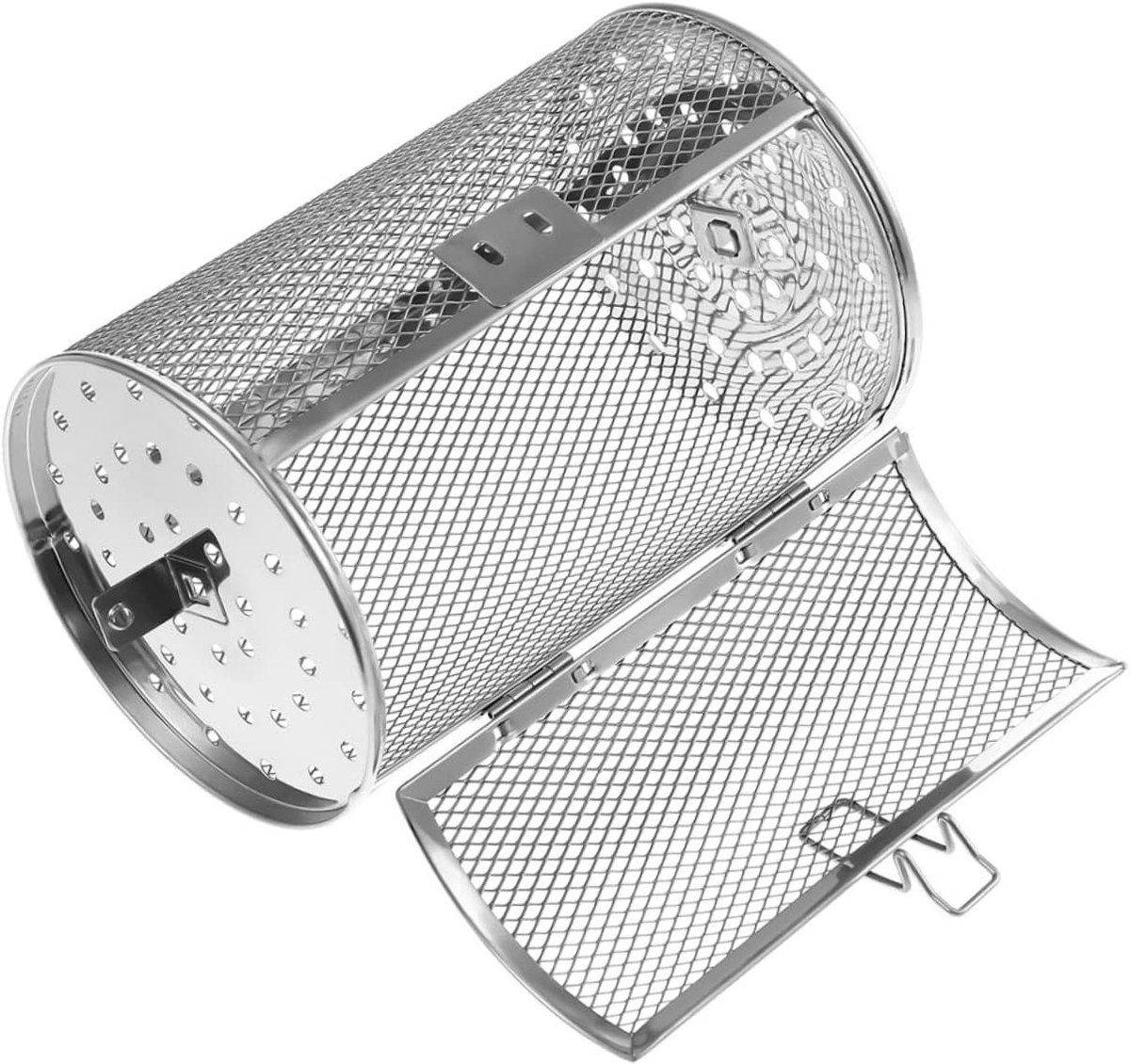 Grillmand Oven - Rooster Kooi - Gerechten Grillen - 360 Graden Rotatie - 19.5 x 13 x 13 cm - Zilver