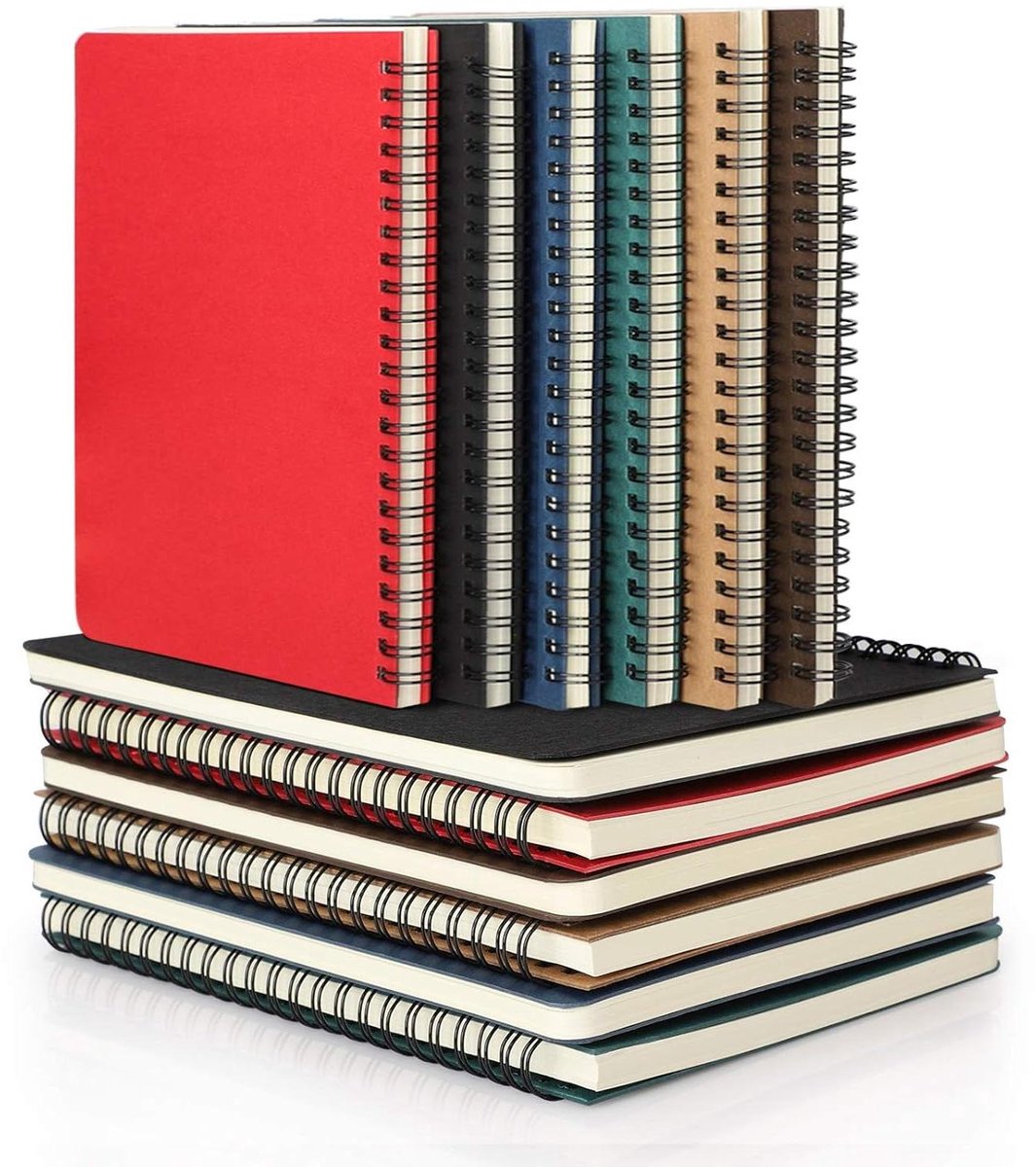 Gelijnd Notitieboek - Schrijfblokken Set - Dagelijks Schrijven - 120 Pagina's Per Stuk - A5 Formaat - Assorti Kleuren