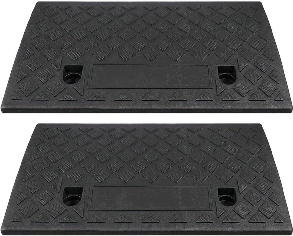 Keerplaten - Drempelplaten - Gemakkelijk Oversteken - Duurzaam Materiaal - 30 x 10 x 55 cm - Zwart