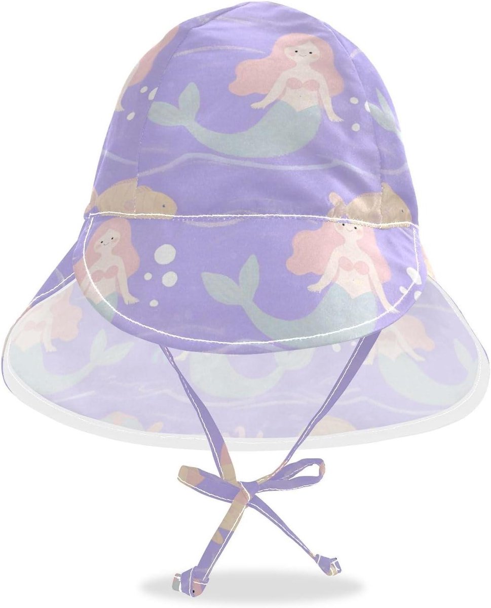 Baby Zonnehoed - Kinderemmer - Strand Dagen - UPF 50+ Bescherming - 48-56.9 cm - Paars