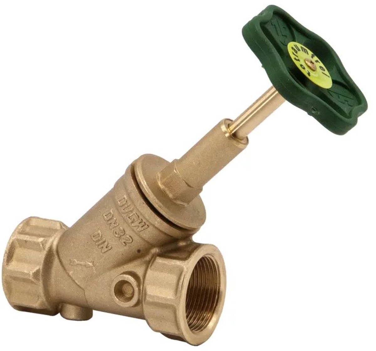 Schlösser Armaturen JS Vrijstroomventiel met mofaansluiting, zonder aftapkraan, met stijgende spindel, DN32, binnendraad 1 1/4'', DVGW gekeurd, 0015053200001