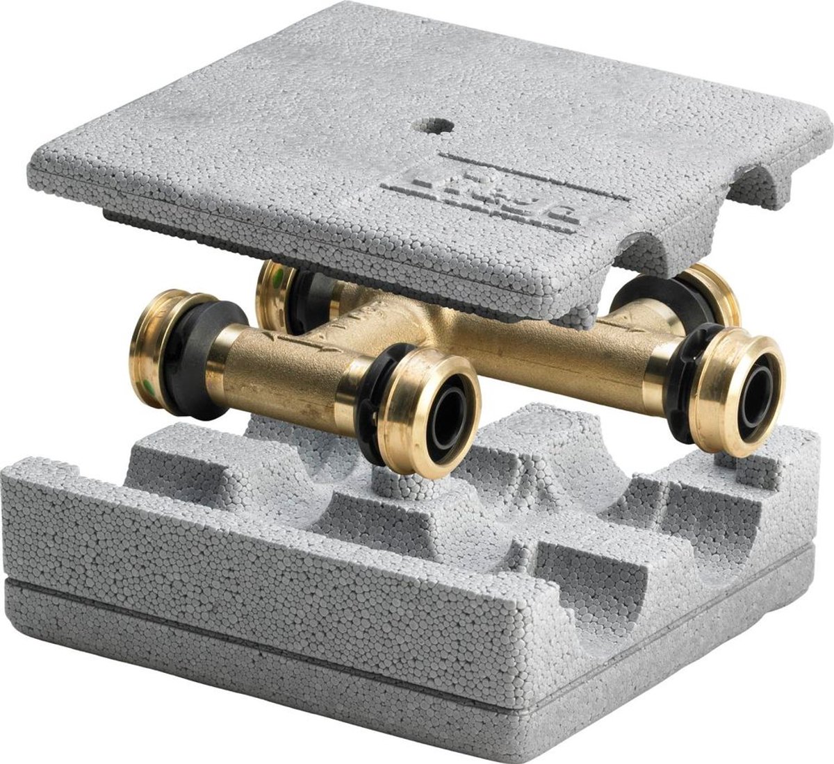 Viega Raxofix-kruisings-T-stuk, d1 20, d2 16, d3 20 messing model 5349, 647957