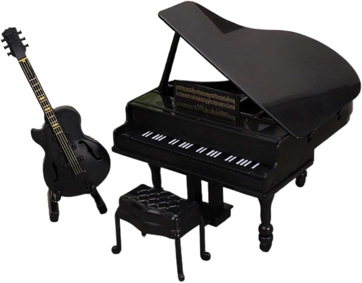 Klein piano model, piano, stool speelgoed accessoires, muziekinstrument model, miniatuur piano decoratie, piano model voor kinderen, huisdecoratie piano, prachtige piano model, piano cadeau