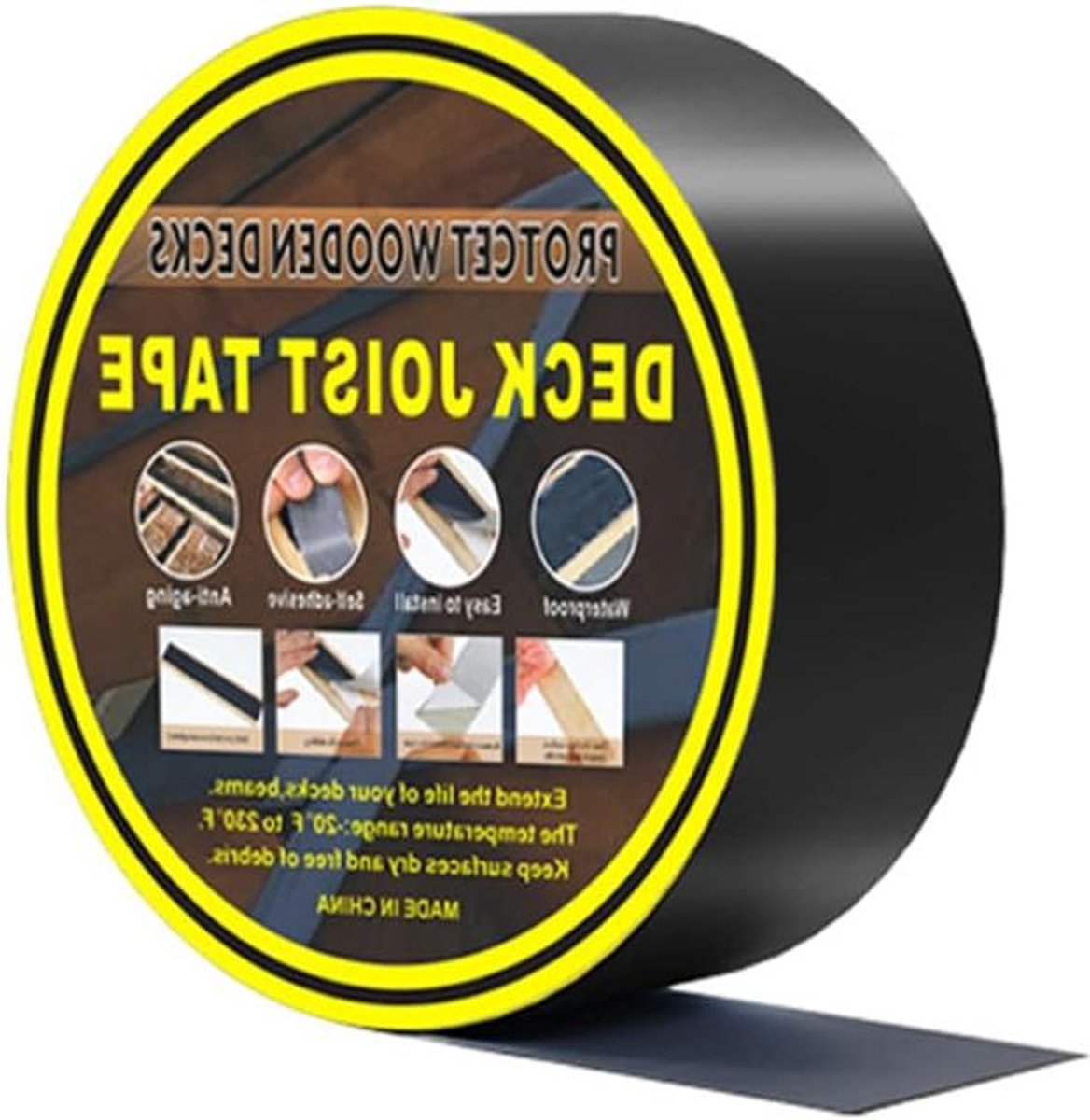 Butyl Tape - Dekbalkband Terras - Bescherming Hout - Hoge Temperatuurbestendig - 5 x 15 meter - Zwart