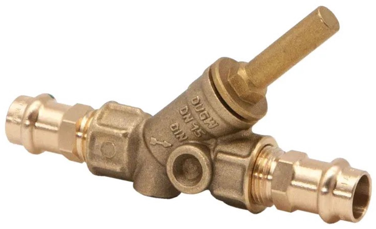 JS Terugstroombeveiliging met persaansluiting (binnendraad), zonder aftapping, DN15, persdiameter 15mm, DVGW gekeurd, 0013281500001
