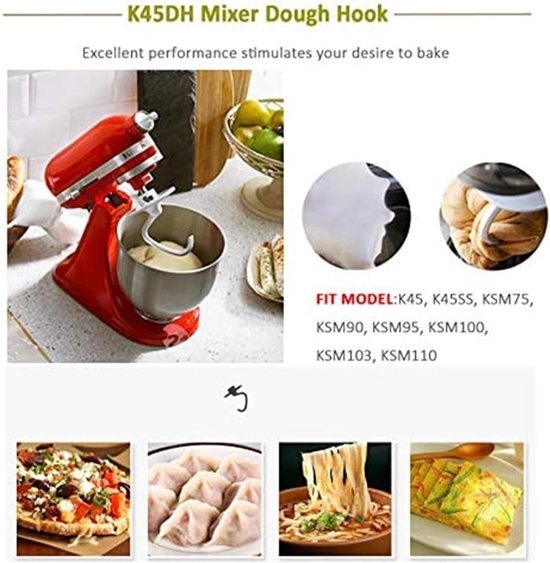 Mixer Accessoires - Deeg Haak - Bakken Thuis - Roestvrij Staal - 17 cm - Zilver — afbeelding 4