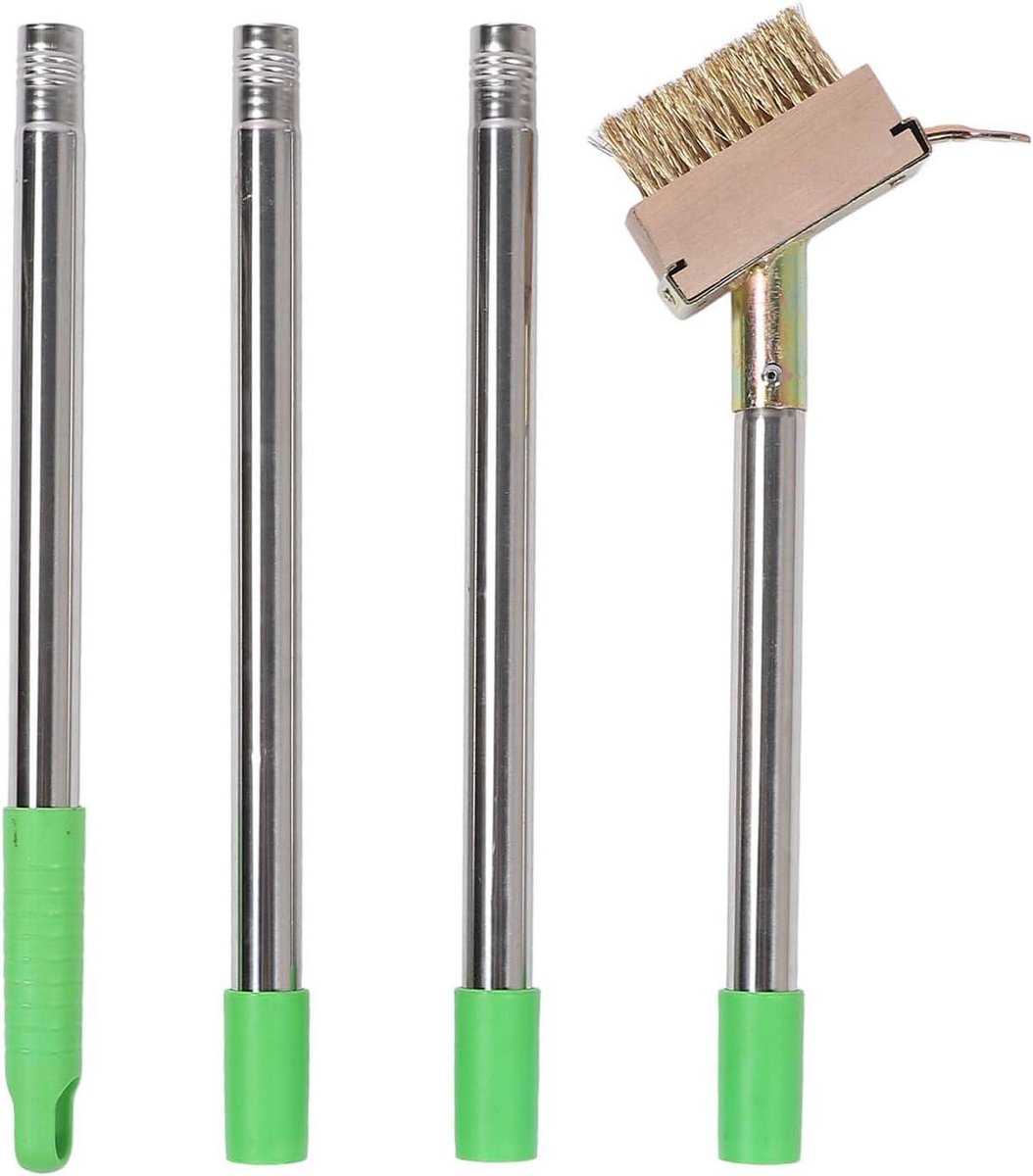 Manual Crevice Skin Tool | 2 - In - 1 Stainless Steel Brush & Scraper | Secure - Handle Detachable Handle for Sidewals/Roof Tiles/Patios | 58 Inch Long