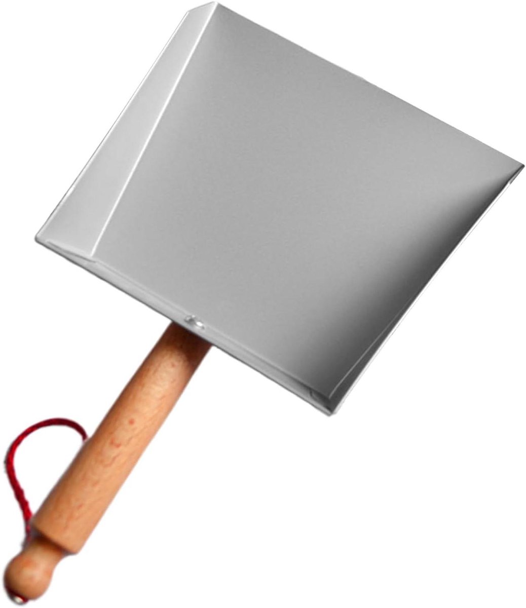 Stofpan Metaal - Handveger - Snel Opruimen - Ergonomisch Houten Handvat - 23 x 14.5 cm - Zilver