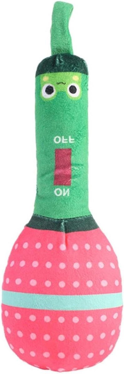 Hondenspeeltje Microfoon - Piepend Pluche Speelgoed - Interactief Spel - Zacht PP Katoen - 22 cm - Groen