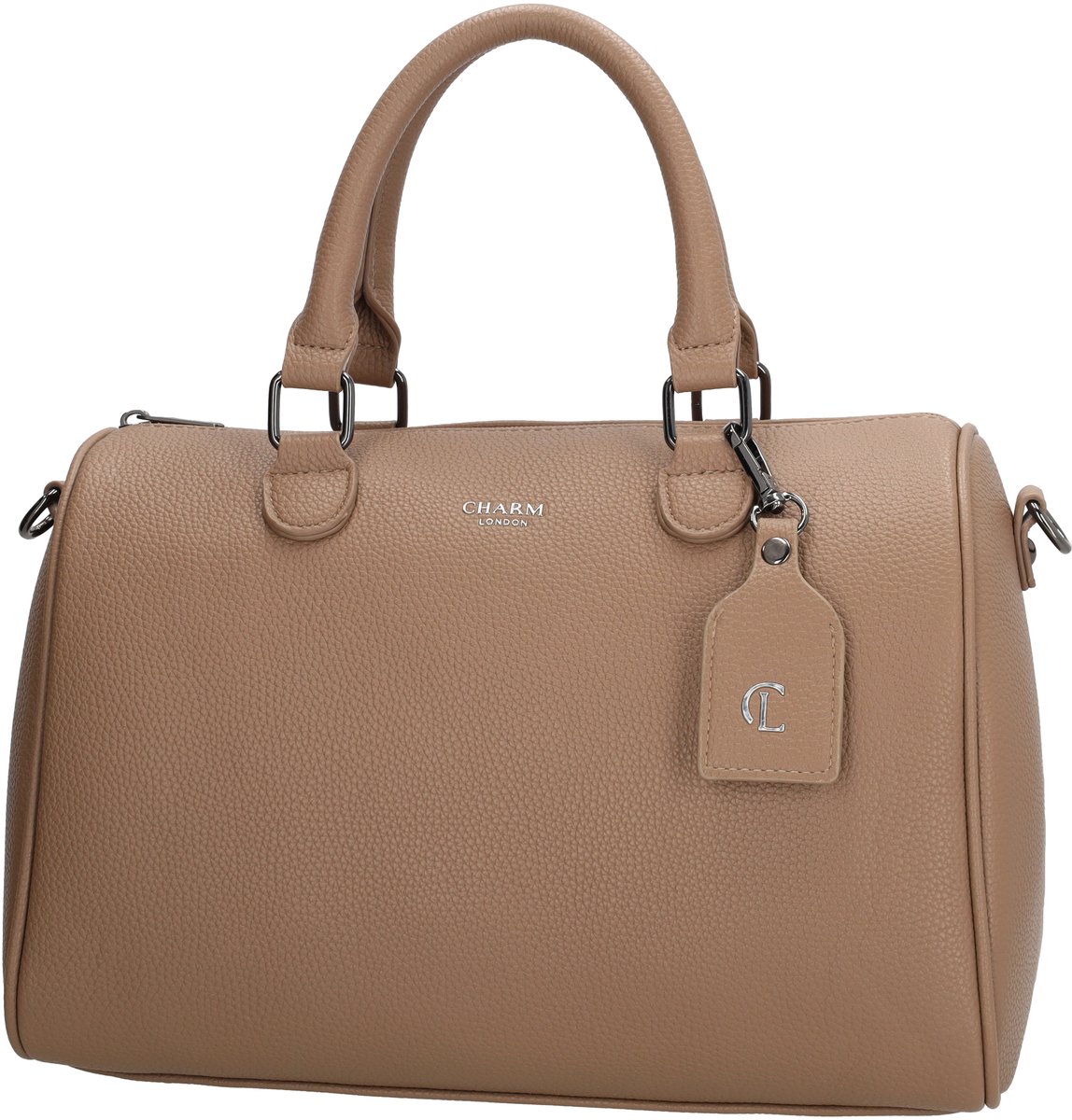 Charm London Mulberry Street Handtas - Schoudertas - Verstelbare Schouderband - Dames Tas - Bag Charm - Everyday Bag - Taupe