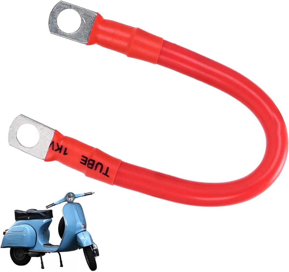 Accukabel Positief - Stroomkabel Omvormer - Voertuig Energie - Vertinde Pool - 30 cm - Zwart