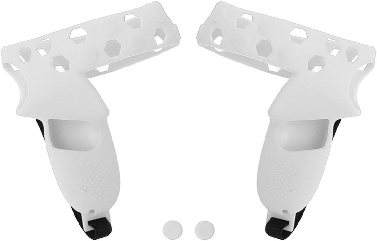 Controller Greepafdekking - VR Handgreep Bescherming - Virtuele Games - Anti-werp Ontwerp - Set van 2 - Grijs-wit