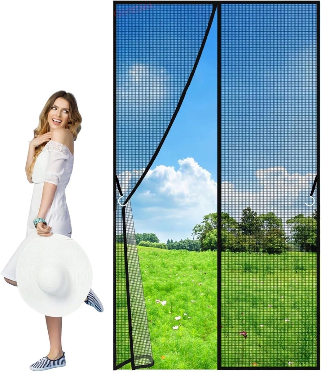 Horren Deur - Insectenwering - Buitenlucht Binnen - Automatische Sluiting - 160x300cm - Zw