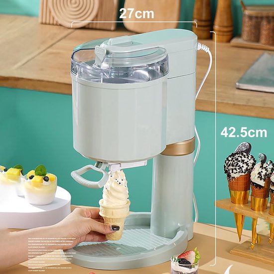 Huishoudelijke ijsmachine - Soft serve maker - Thuis dessert maken - Compacte 1 liter capaciteit - 1 liter - Zilver — afbeelding 3