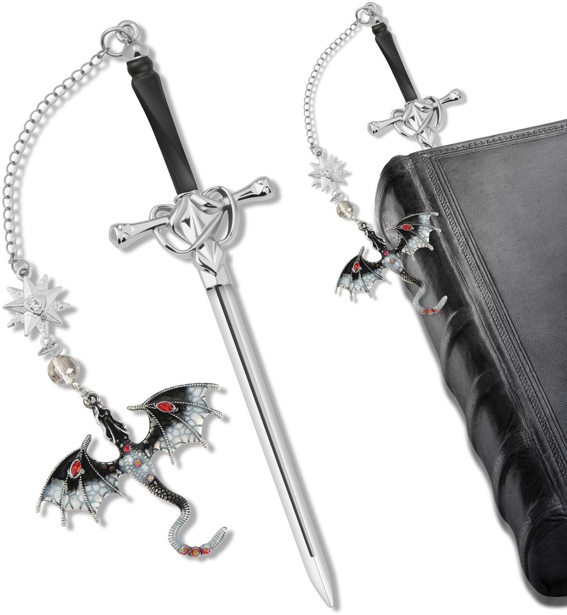 Dailygoods - Zwaarddraak Bladwijzer met Drakenhanger