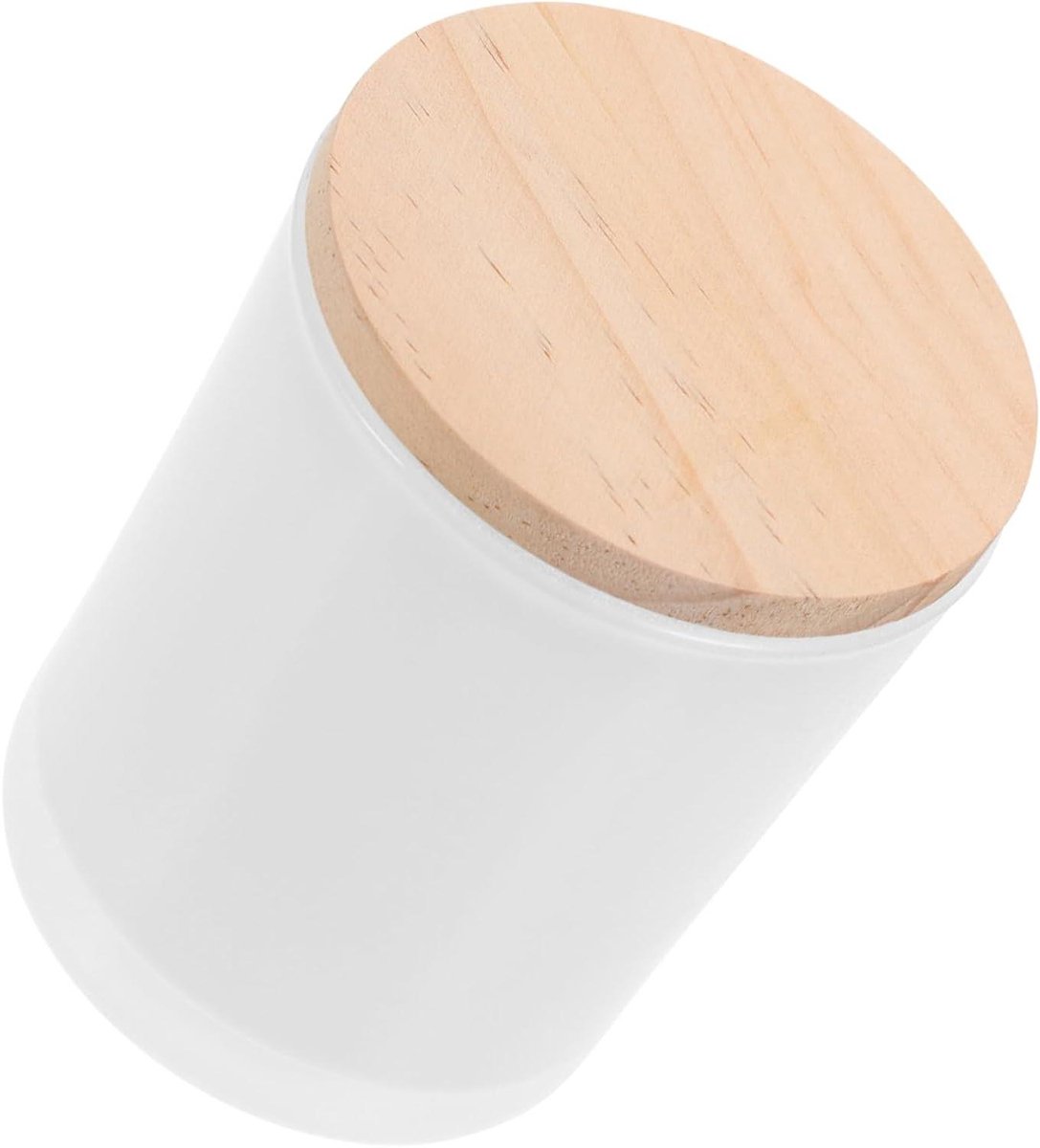 Glass Candle Glass with Wooden Lid, DIY Aromatherapy, Candle Holder for Living Room Decora
