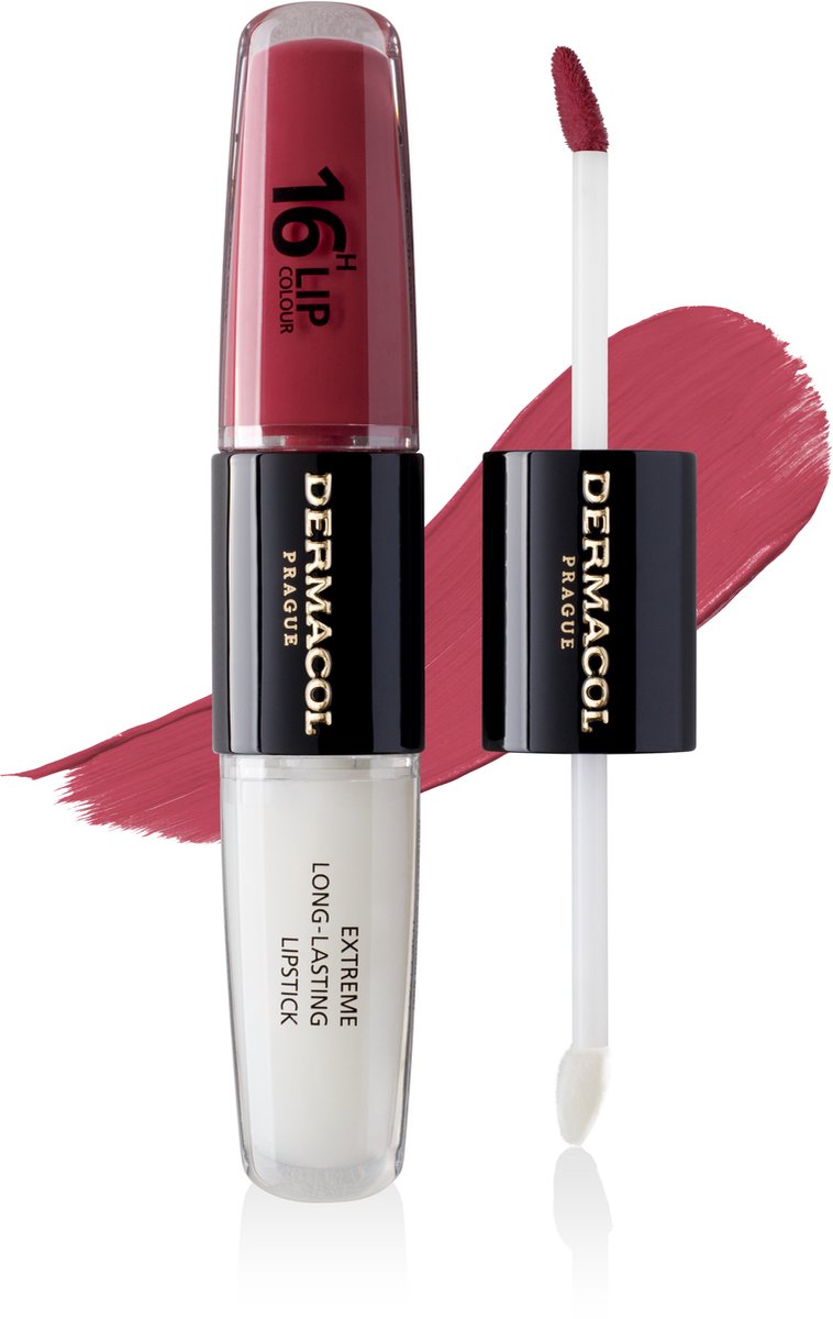 Dermacol 16-Uur Lipkleur - Hooggepigmenteerde Glossy Lipstain - Kussensbestendig - Rood - Hydraterend en Langdurig