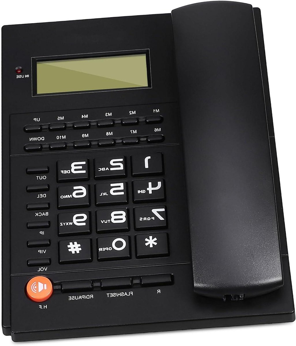 Vaste Telefoon - Huistelefoon Senioren - Thuis Bellen - Grote Knoppen - 19 cm Breed - Zwart