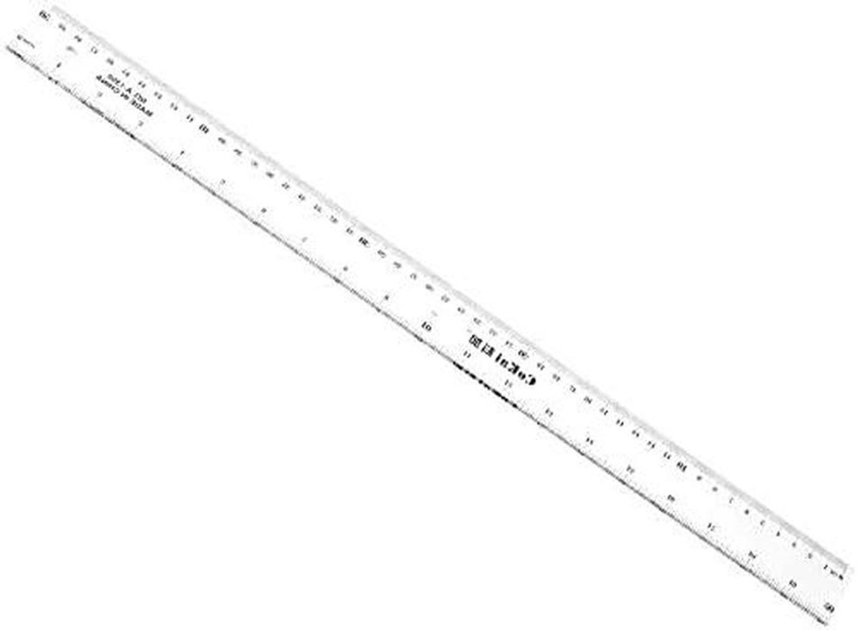 Rechte Liniaal - Meetliniaal Kunststof - Tekenen en Meten - Roestbestendig Duurzaam - 50 cm 20 inch - Meerdere Kleuren