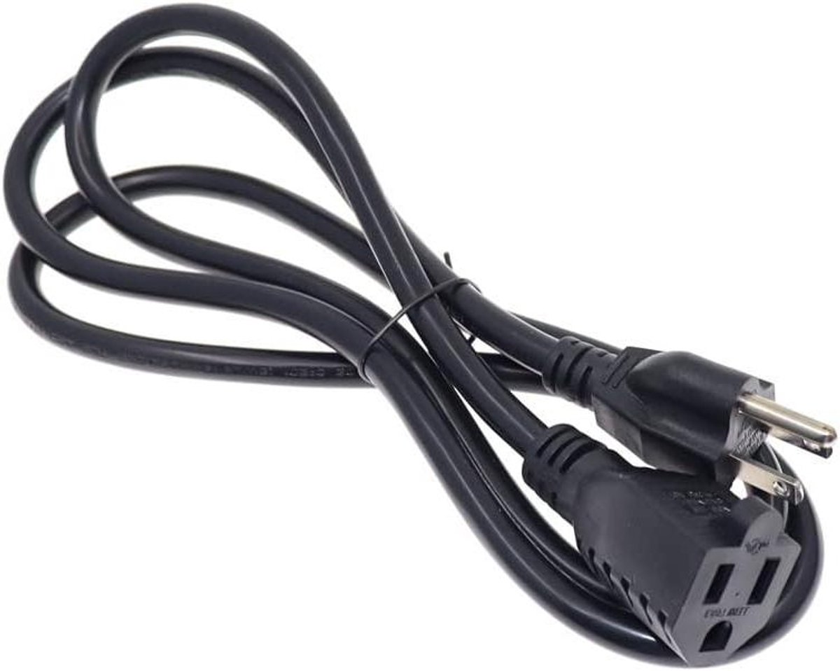 Verlengkabel Stroom - Stroomkabel Adapter - Apparaten Aansluiten - Stevige Constructie - 5 Meter - Zwart