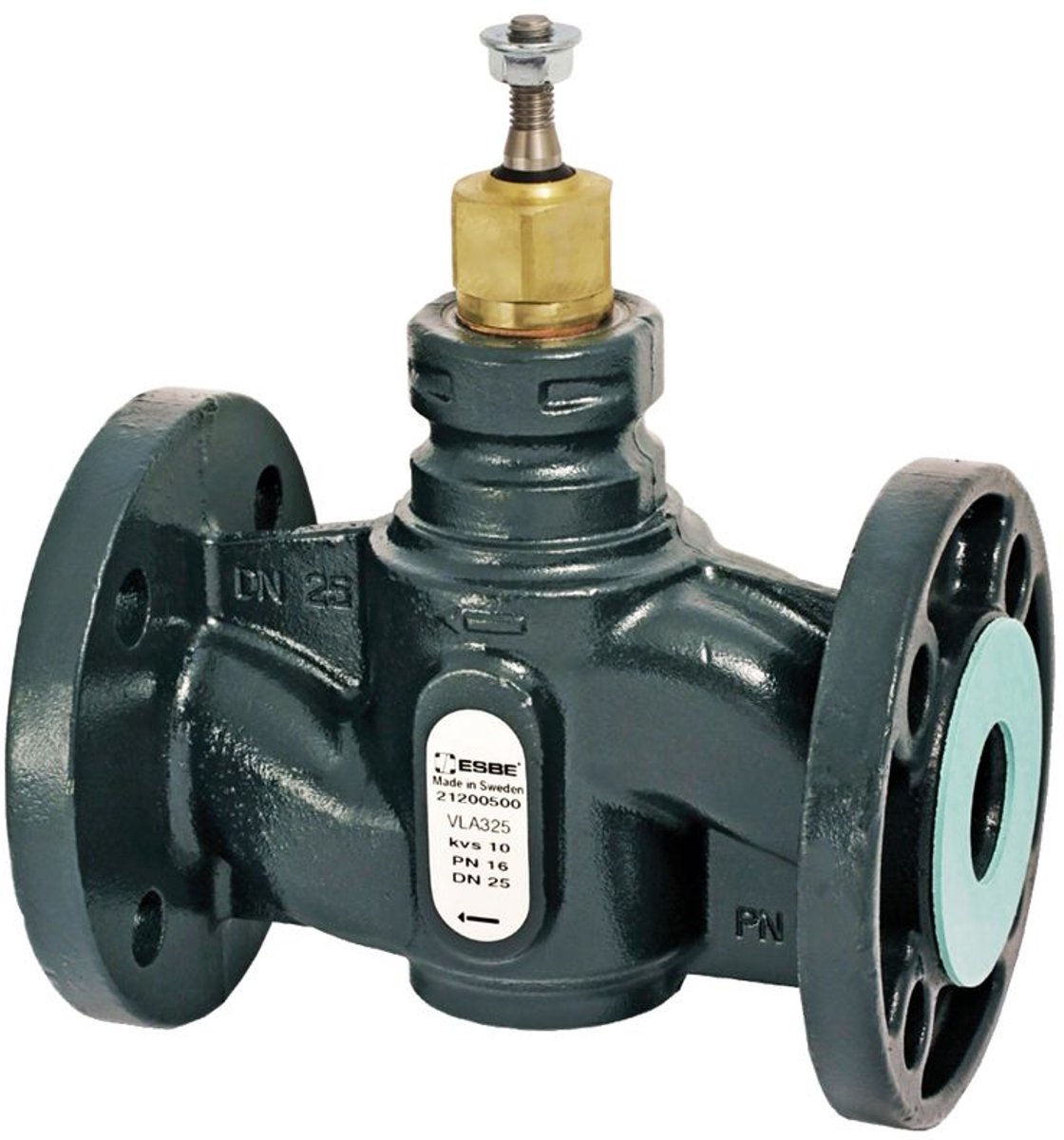 ESBE 2-weg lineaire klep VLA325, DN25, Kvs10, Flens PN16, 21200500