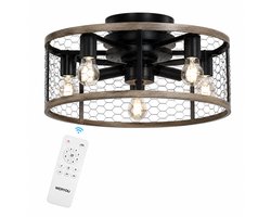 WERYOU® illuminAIR Plafondventilator - Plafonniere - Plafondventilator met Afstandsbediening - Plafondlamp - Plafond ventilator met Verlichting - Ventilator lamp