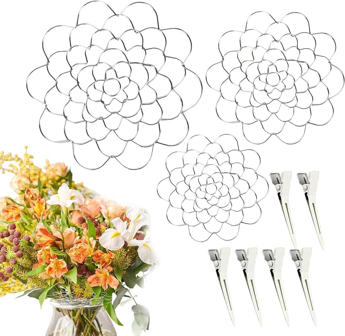 Bloemsteekhouders - Arrangeerhulp - Bloemdecoratie Creëren - Twistmechanisme - 16 cm - A